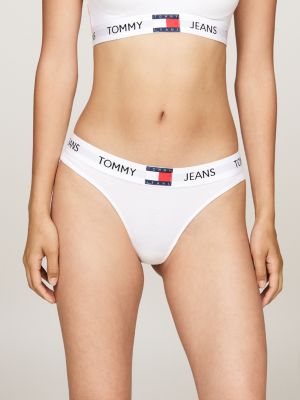 perizoma heritage con logo ripetuto in vita white da donne tommy jeans