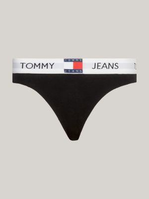 slip heritage con logo ripetuto in vita nero da donne tommy jeans