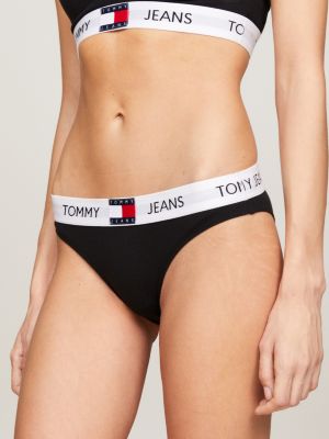 slip heritage con logo ripetuto in vita black da donne tommy jeans