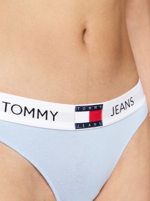 blue heritage repeat logo waistband briefs for women tommy jeans