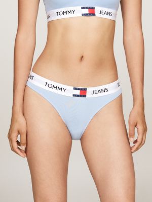 blue heritage repeat logo waistband briefs for women tommy jeans