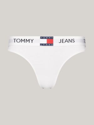 slip heritage con logo ripetuto in vita bianco da donne tommy jeans