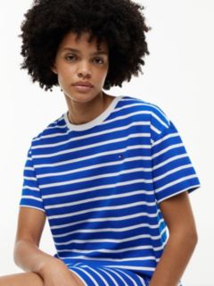 Essential Stripe Relaxed T-Shirt Nightdress — Blue 2