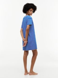 Essential Stripe Relaxed T-Shirt Nightdress — Blue 4