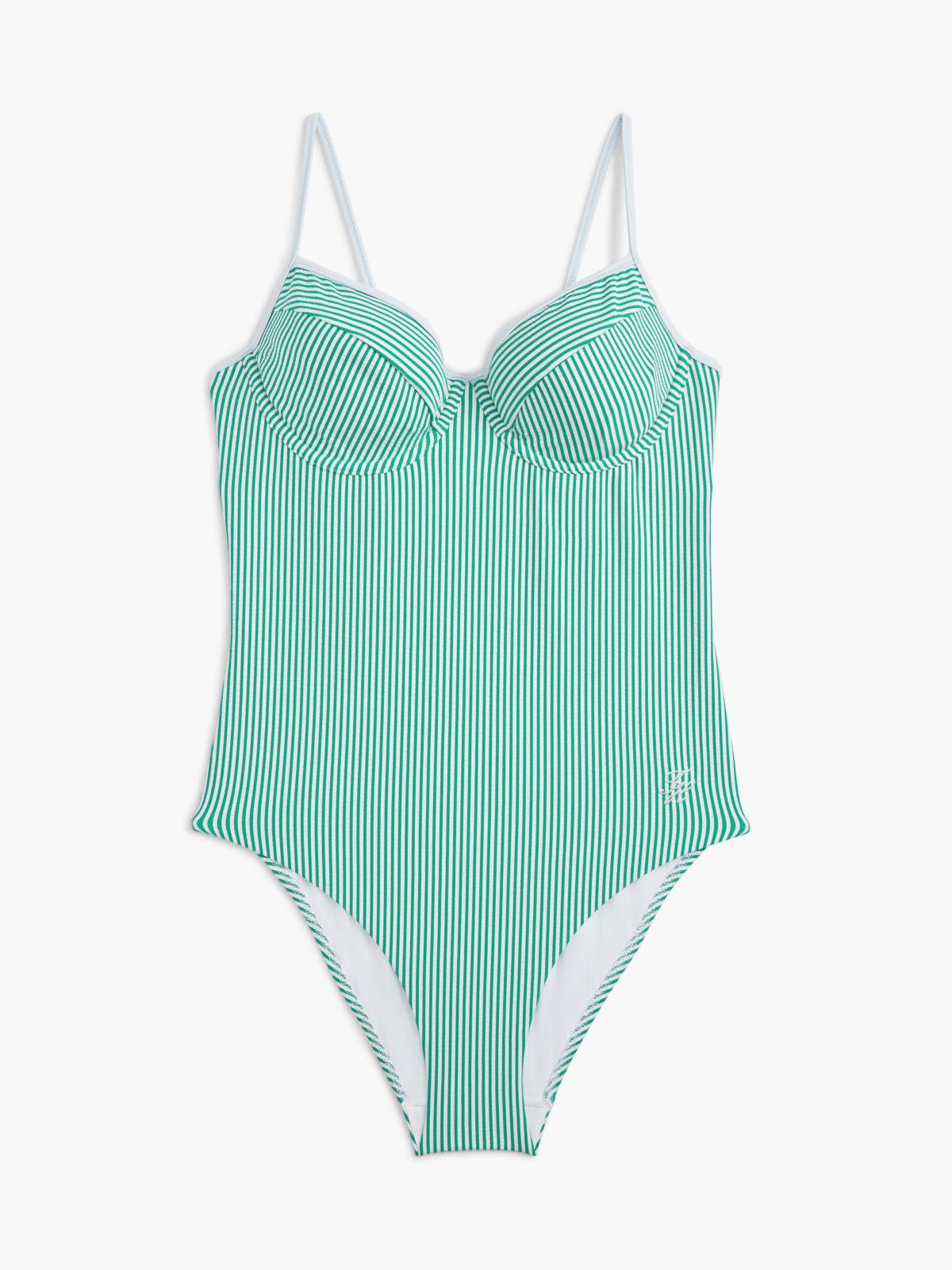 Essential Seersucker Demi Cup Swimsuit — White