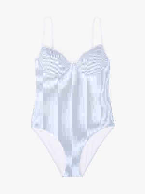 multi textured demi cup swimsuit for women tommy hilfiger