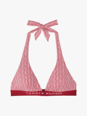 multi original padded halterneck bikini top for women tommy hilfiger