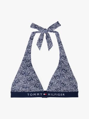 multi original padded halterneck bikini top for women tommy hilfiger