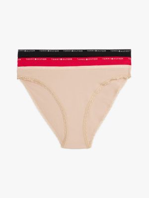 multi 3er-pack slips mit spitzenbesatz für damen - tommy hilfiger