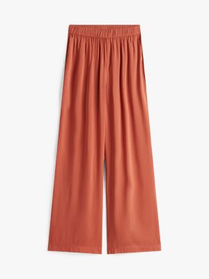 red wide leg cover up trousers for women tommy hilfiger