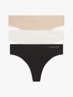 3-Pack Logo Interlock Knit Thongs — Beige 1