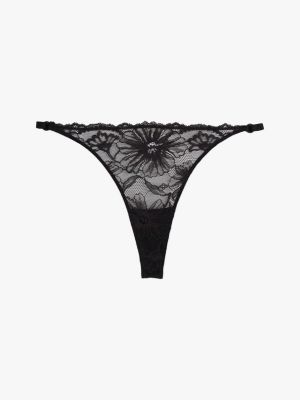 schwarz tanga-string aus spitze für damen - tommy hilfiger