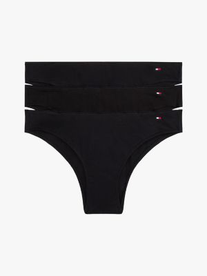 black 3er-pack brazilian-slips für damen - tommy hilfiger