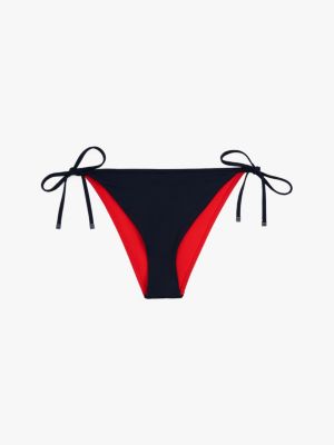 blauw hilfiger flag bikinibroekje met strikbandjes voor dames - tommy hilfiger