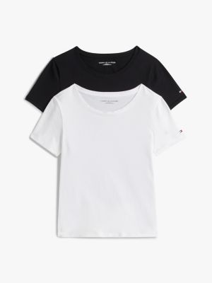 multi 2er-pack hilfiger-flag t-shirts für damen - tommy hilfiger