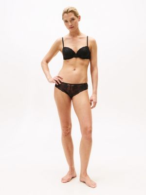 black th lace demi bra for women tommy hilfiger