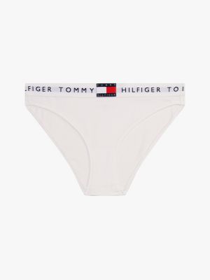 weiß heritage slip mit logo am taillenbund für damen - tommy hilfiger