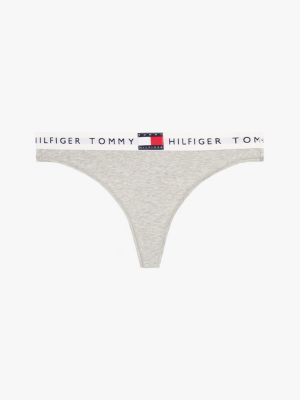 grey heritage waistband logo thong for women tommy hilfiger