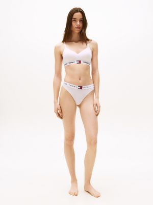 white heritage waistband logo thong for women tommy hilfiger