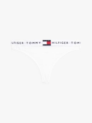 white heritage waistband logo thong for women tommy hilfiger