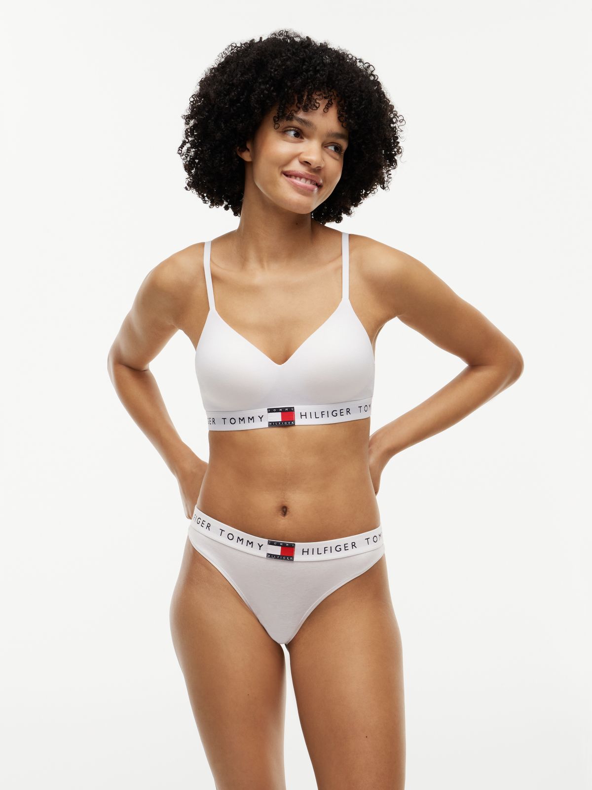 Heritage Logo Thong — White