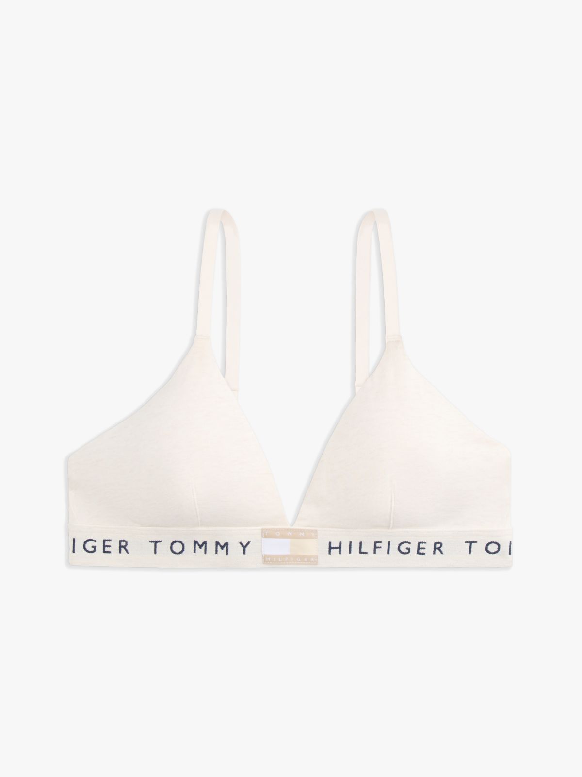 Heritage Logo Removable Padding Triangle Bra — Beige