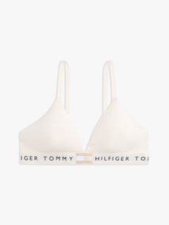 Heritage Logo Removable Padding Triangle Bra — Beige 5