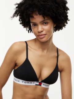 Heritage Logo Removable Padding Triangle Bra — Black 3