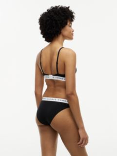 Heritage Logo Removable Padding Triangle Bra — Black 4