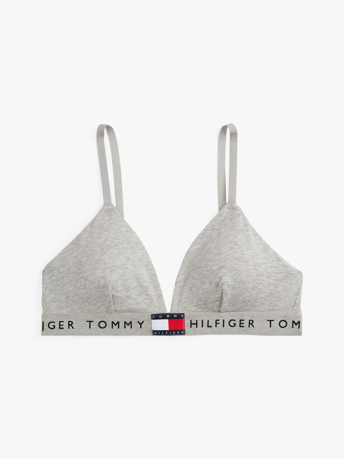 Heritage Logo Removable Padding Triangle Bra — Grey