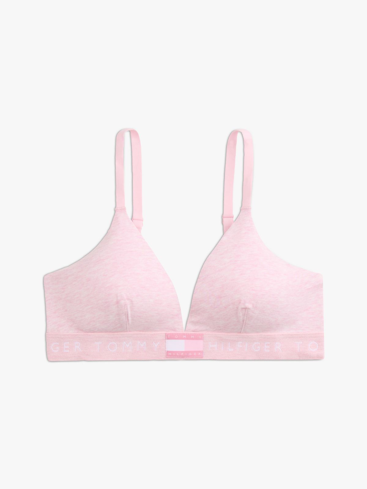 Heritage Logo Removable Padding Triangle Bra — Pink