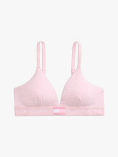 Heritage Logo Removable Padding Triangle Bra — Pink 5