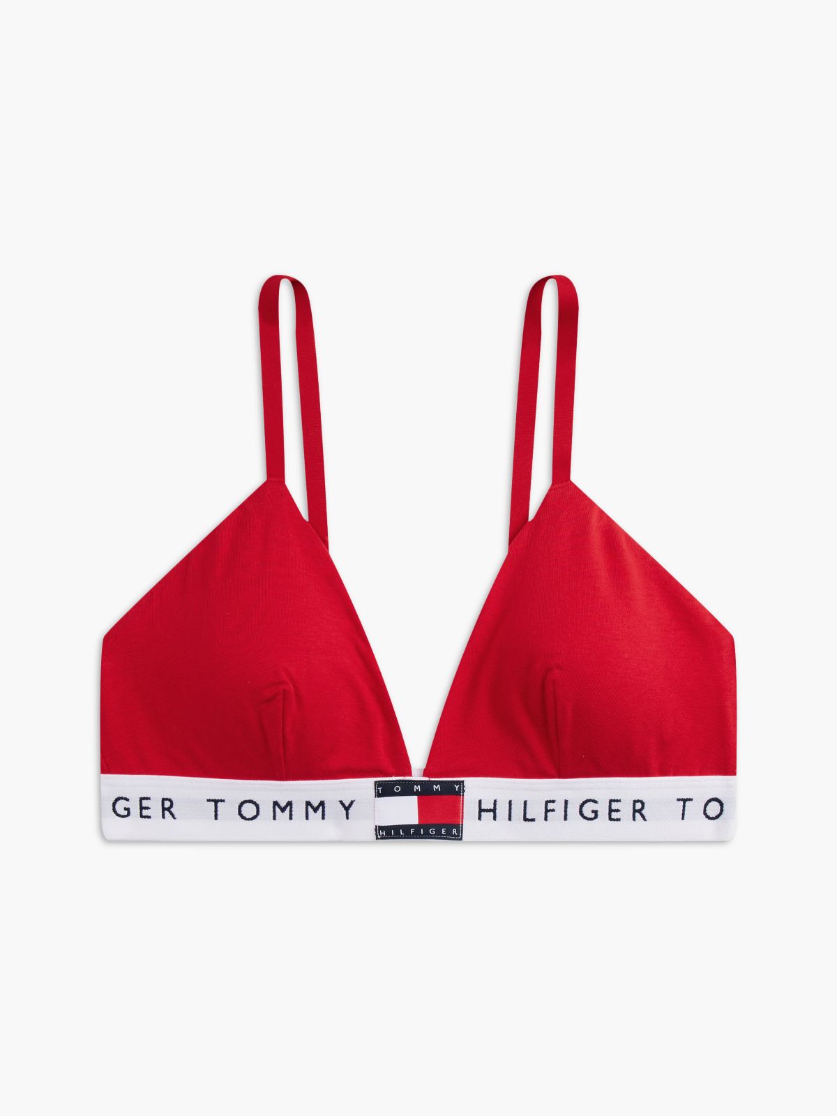 Heritage Logo Removable Padding Triangle Bra — Red