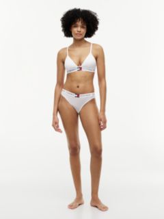 Heritage Logo Removable Padding Triangle Bra — White 2