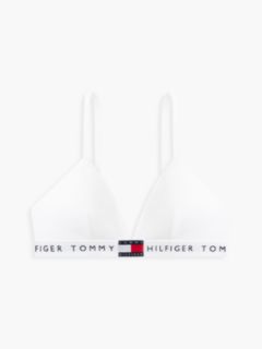 Heritage Logo Removable Padding Triangle Bra — White 5