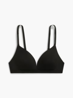 Tonal Repeat Logo Padded Triangle Bra — Black 5
