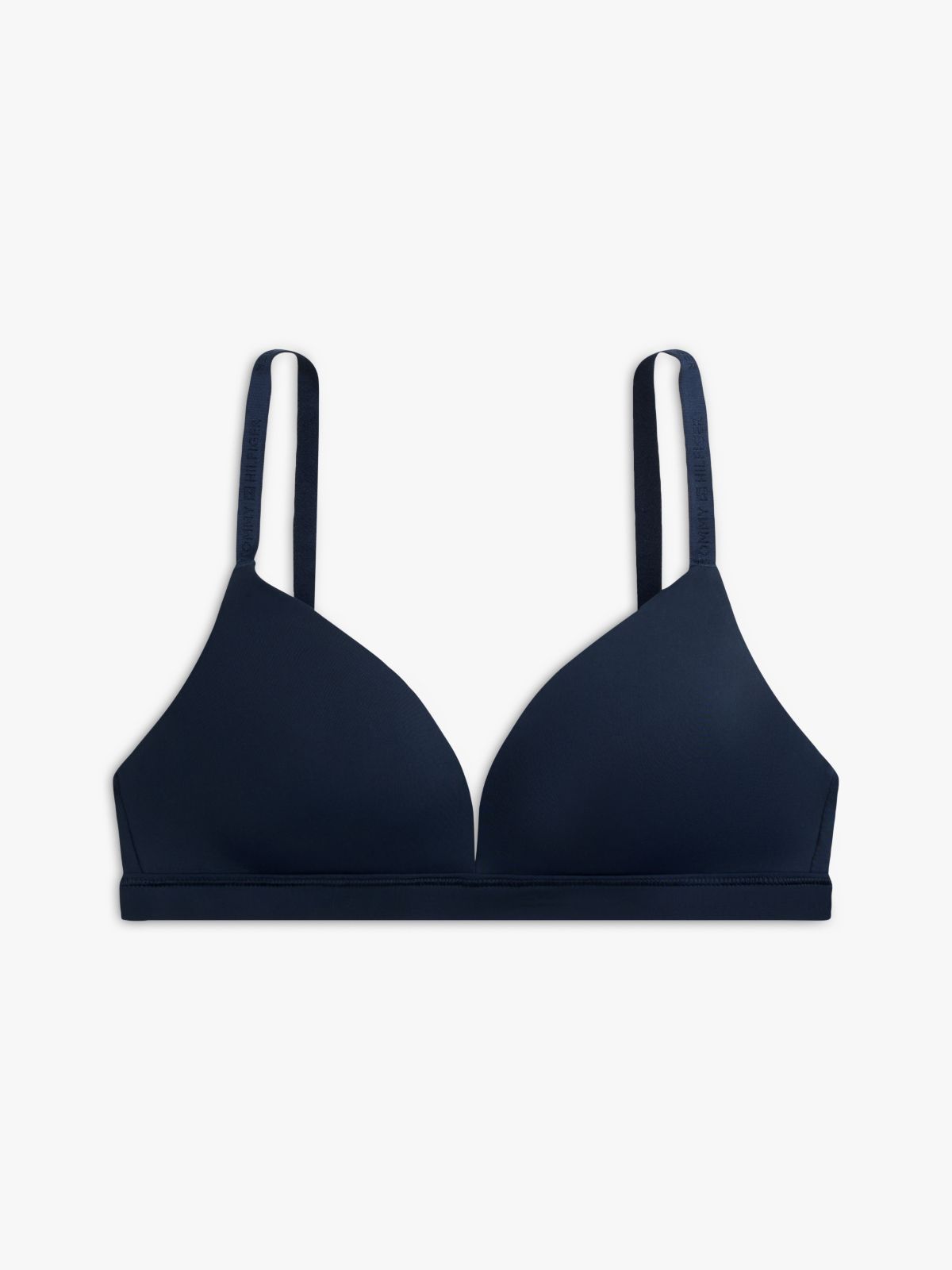 Tonal Repeat Logo Padded Triangle Bra — Blue
