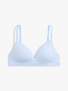 Tonal Repeat Logo Padded Triangle Bra — Blue 5