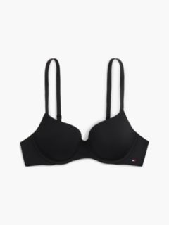 Essential Tonal Logo Underwired Demi Bra — Black 5