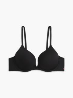 Essential Tonal Logo Microfibre Push-Up Bra — Black 5