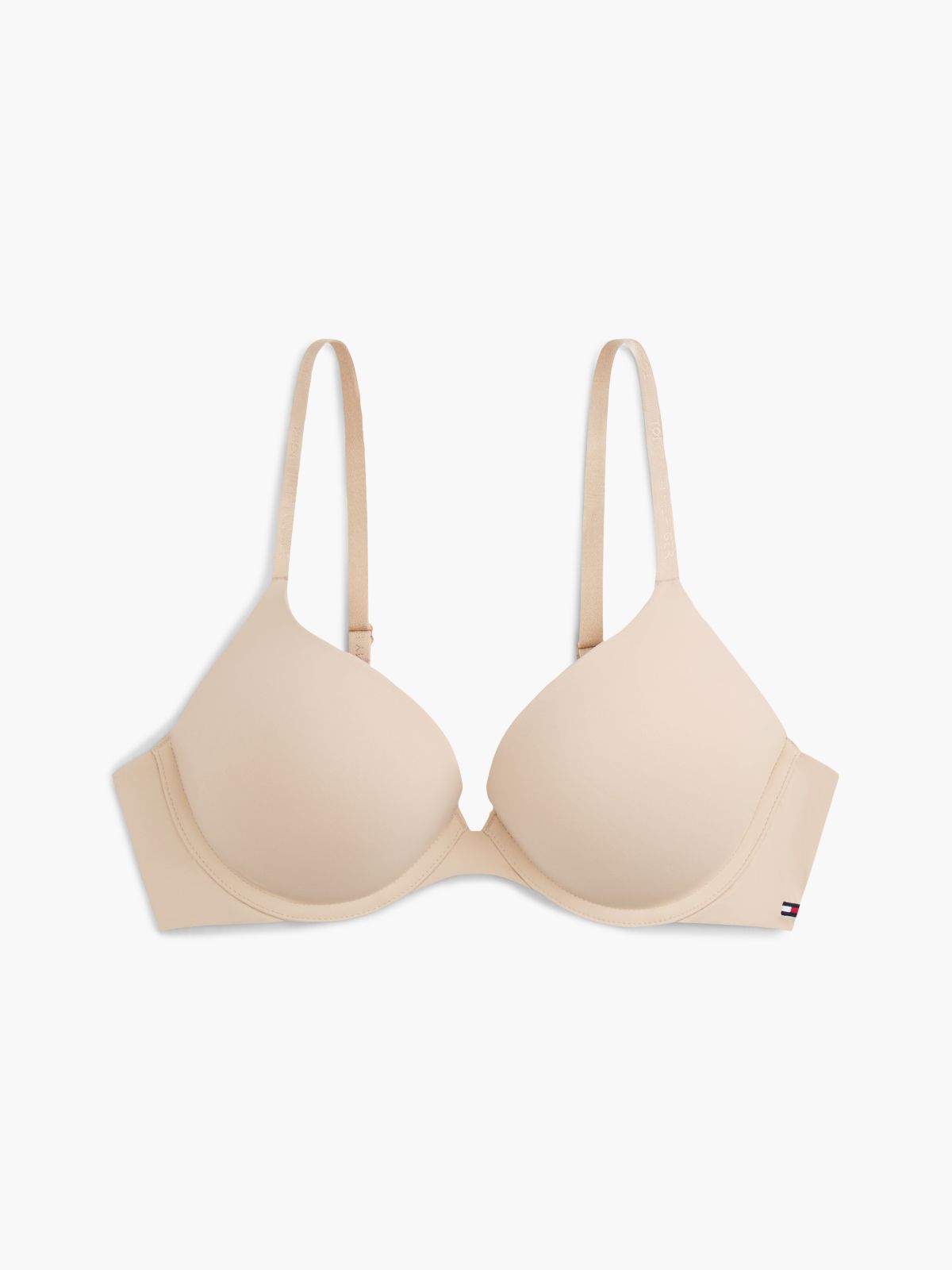 Essential Tonal Logo Microfibre Push-Up Bra — Pink