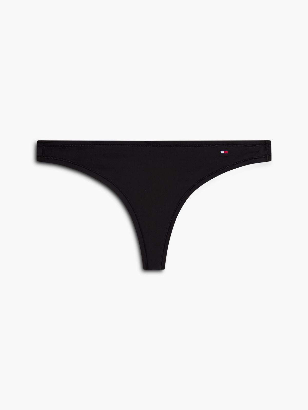 Essential Flag Embroidery Microfibre Thong — Black