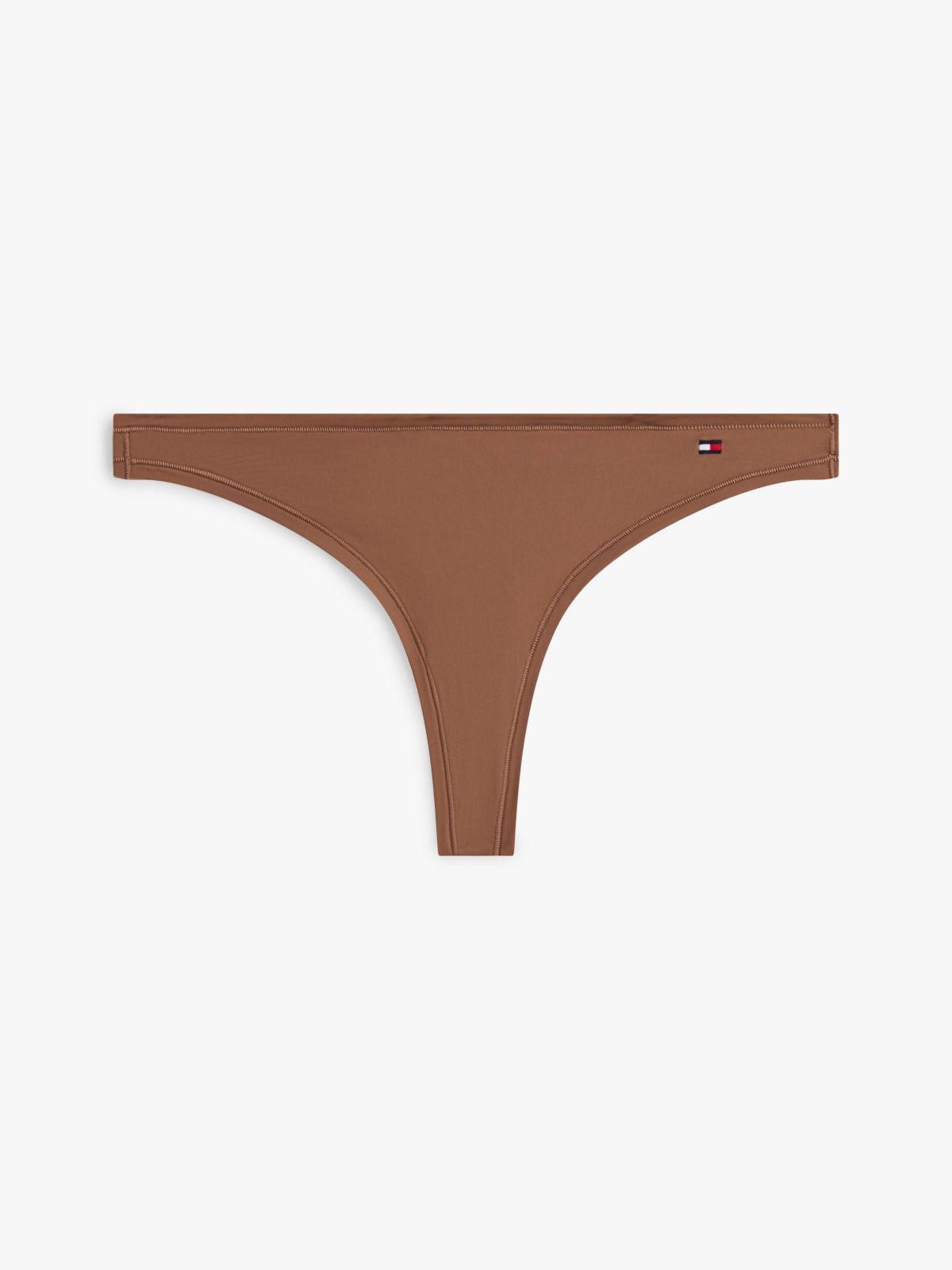 Essential Flag Embroidery Microfibre Thong — Brown