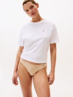 Essential Flag Embroidery Microfibre Thong — Pink 1