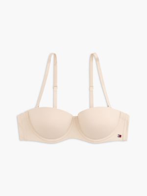 beige essential microfibre strapless bra for women tommy hilfiger