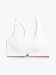 TH Crest Racerback Ribbed Bralette — White 5