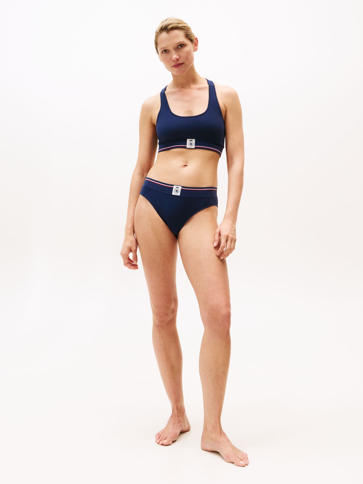 TH Crest Ribbed Briefs — Blue
