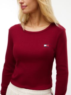 Heritage Ribbed Long Sleeve Lounge T-Shirt — Red 3