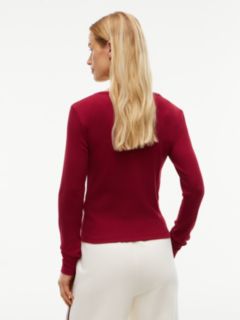 Heritage Ribbed Long Sleeve Lounge T-Shirt — Red 4