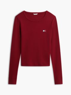 Heritage Ribbed Long Sleeve Lounge T-Shirt — Red 5